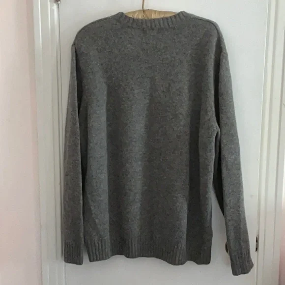 Men’s XL L.L. Bean 100%Shetland Wool Crewneck Pullover Sweater Gray - Picture 4 of 4